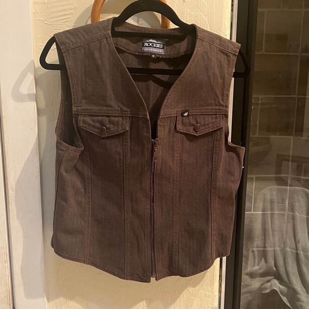 Rockies Dark Brown Denim Vest